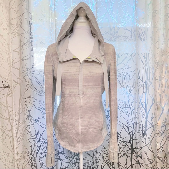 lululemon athletica Tops - Lululemon silver spoon grey Post Sweat Pullover 1/2 zip neck hoodie sweatshirt